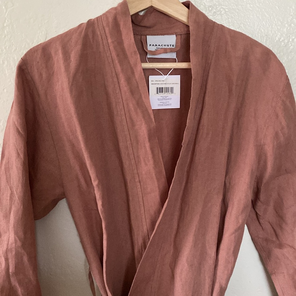 Parachute✨Linen Midi Robe in Clay - Picture 4 of 9